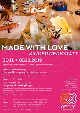 Banner Made with love - Kinderwerkstatt 