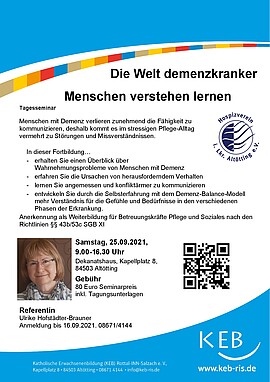Banner Die Welt demenzkranker Menschen verstehen lernen