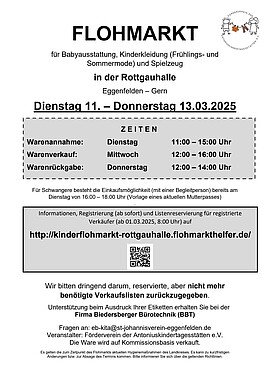 Banner Flohmarkt für Babyausstattung, Kinderkleidung und Spielzeug