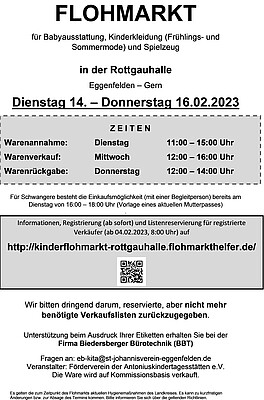 Banner Flohmarkt für Babyausstattung, Kinderkleidung und Spielzeug